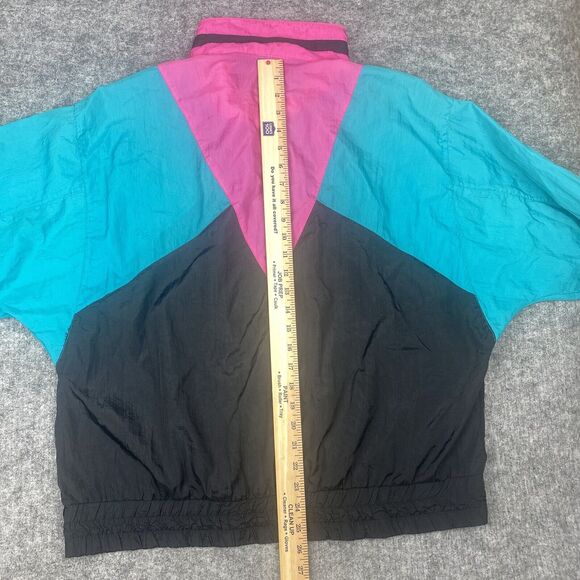 Vintage Windbreaker Women Large Forteza Colorblock Retro Nylon Parachute 80s - Picture 13 of 16